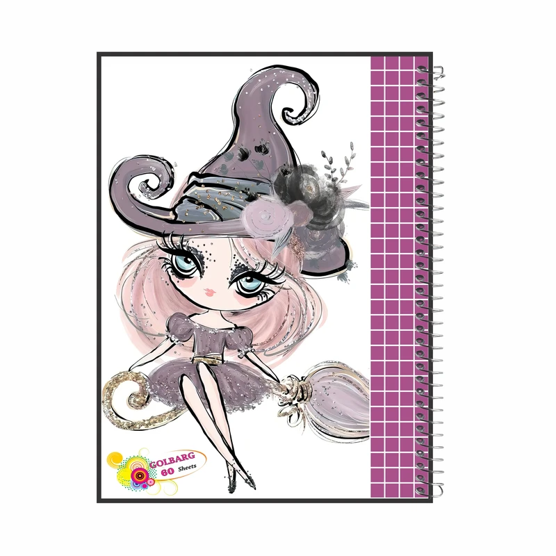 دفتر شطرنجی 60 برگ گلبرگ طرح دخترانه کد 601255