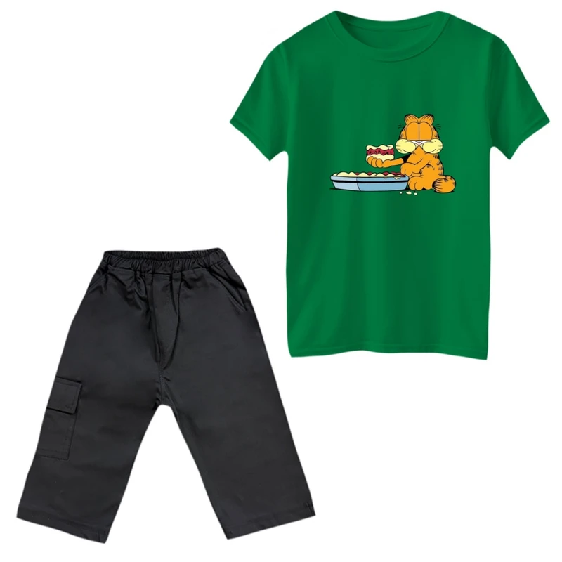 ست تی‌شرت و شلوارک پسرانه مدل گارفیلد کد 5