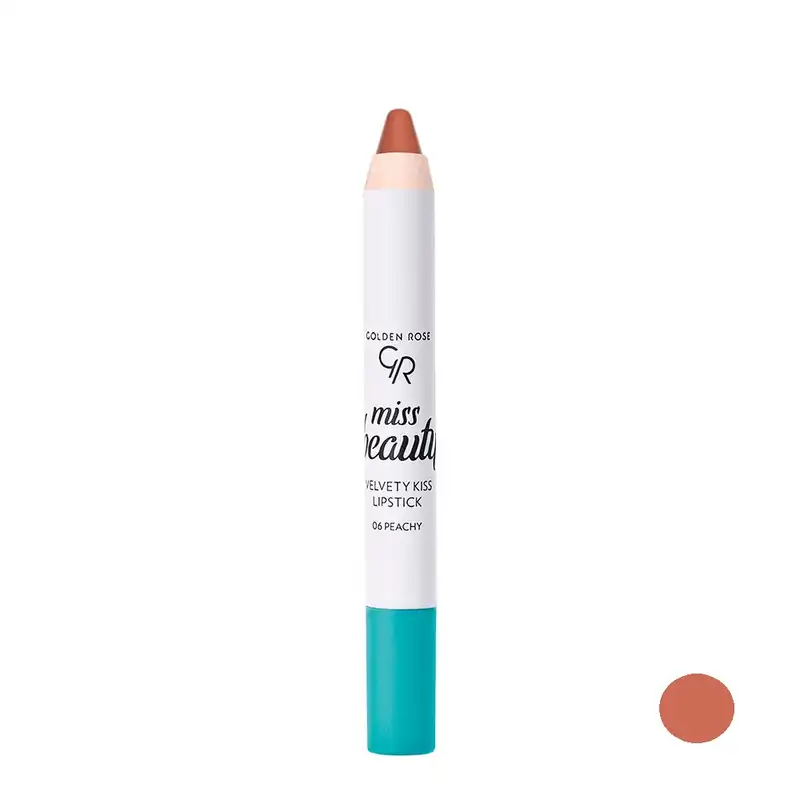 رژلب مدادی گلدن رز مدل velvety kiss شماره 06