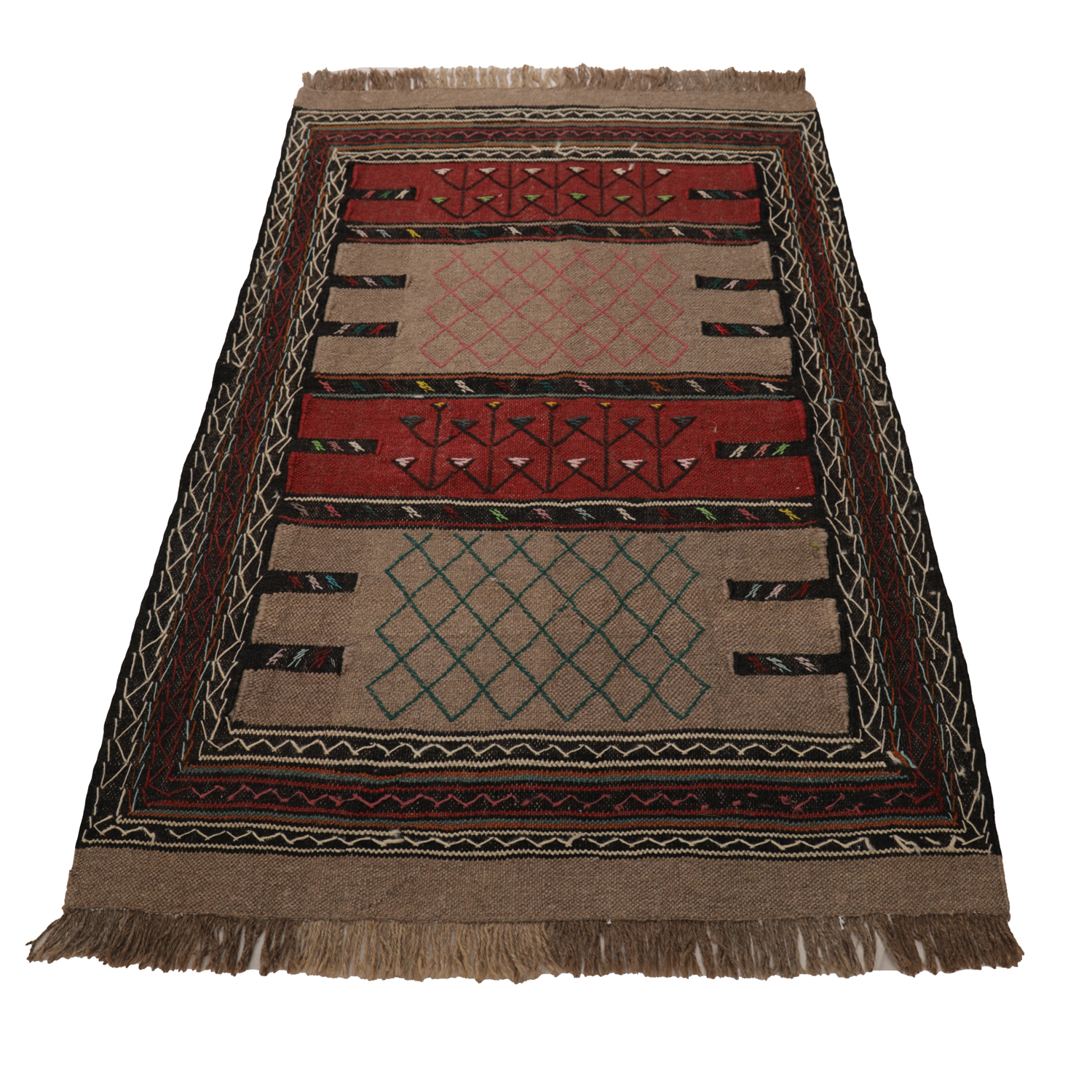 گلیم دستبافت دو متری مدل سفره کردی کد 4010945