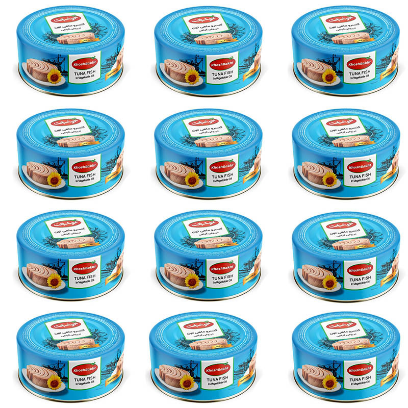 کنسرو ماهی گیدر و هوور در روغن گیاهی خوشبخت - 180 گرم 12 عددی