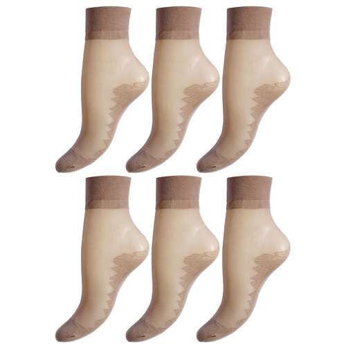 جوراب زنانه مونیل مدل کفه دار پارازین رنگ طوسی بسته 6 عددی