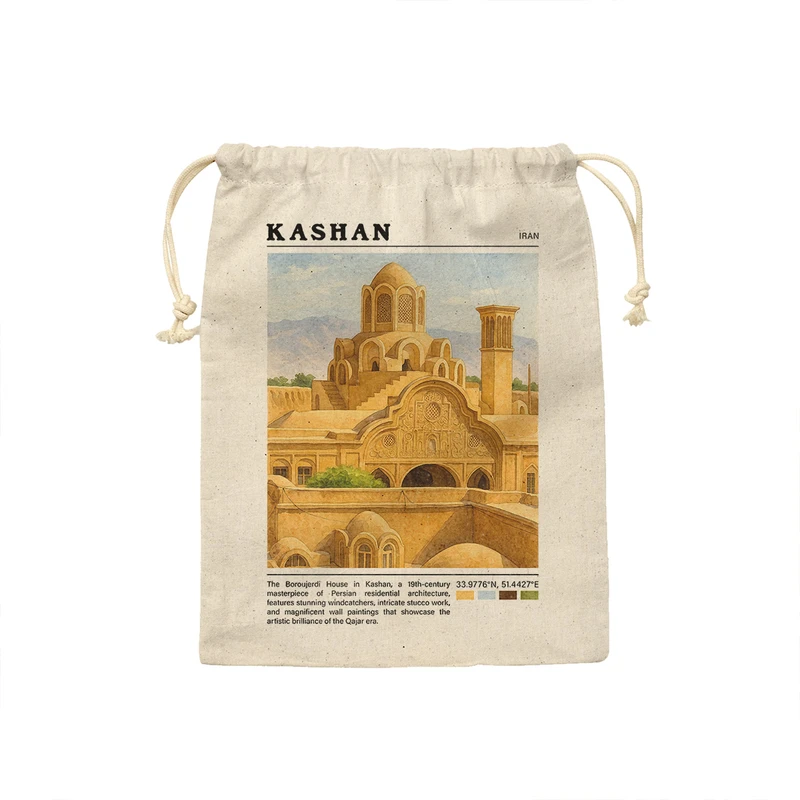 کیسه نان و سبزی ترمه طراحان ایده مدل خانه بروجردی ها کاشان کد map0803 - S سایز 19x19 سانتی متر