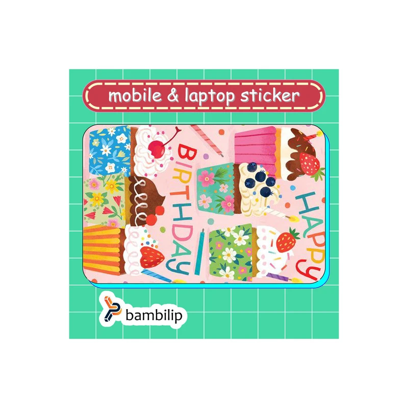 استیکر بامبیلیپ مدل کارت عابر طرح تولدت مبارک کد 3870501