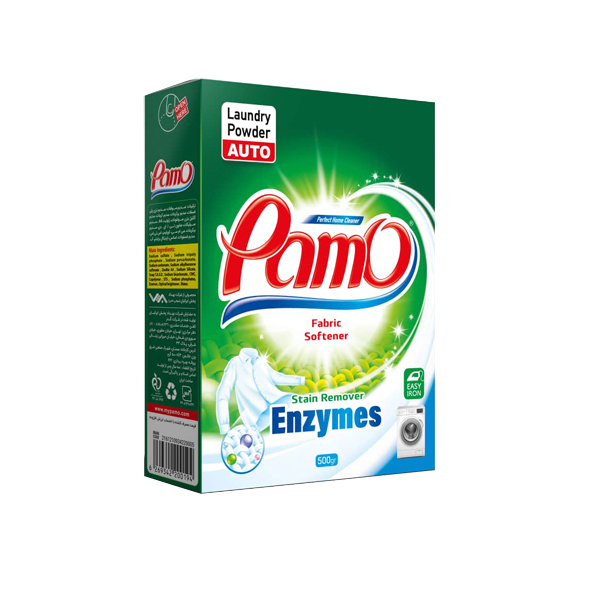 پودر ماشین لباسشویی پامو مدل Enzymes وزن 500 گرم