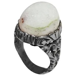 انگشتر نقره مردانه مدل عقیق سلطانی ژئودی کد ASJ2114 