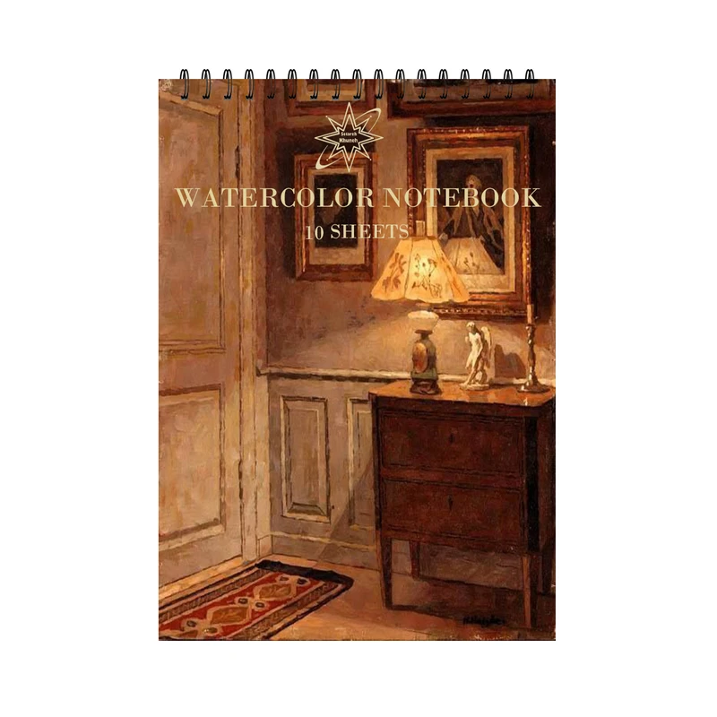 دفتر آبرنگ 10 برگ ستاره خونه مدل نور کد a4