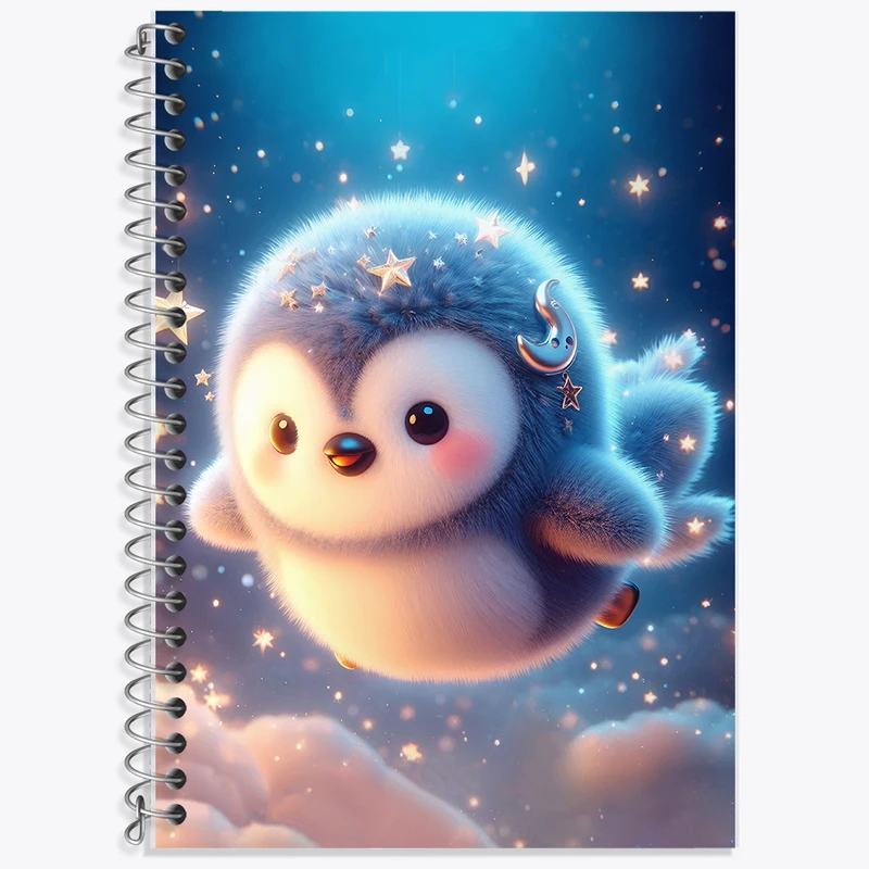 دفتر زبان 50 برگ خندالو مدل سه خط طرح پنگوئن کیوت کد F5462