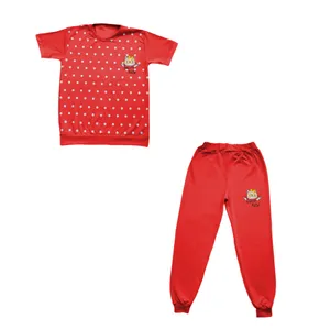 ست تی شرت آستین کوتاه و شلوار زنانه مدل خال خالی 01