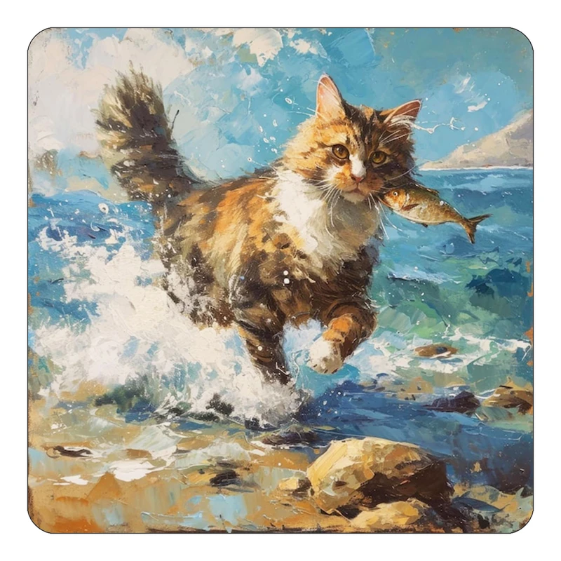 مگنت کاکتی طرح نقاشی رنگ روغن مدل mp69901