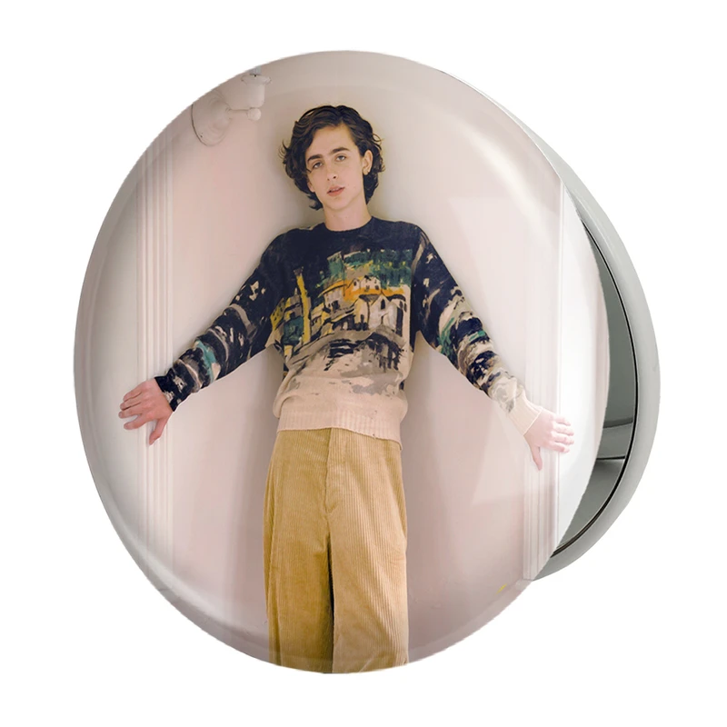 آینه جیبی خندالو طرح تیموتی شالامی Timothée Chalamet مدل تاشو کد 19287 