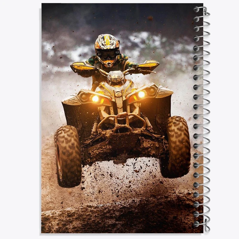 دفتر ژورنال نویسی 50 برگ خندالو مدل نقطه ای طرح موتور چهار چرخ کد 27841