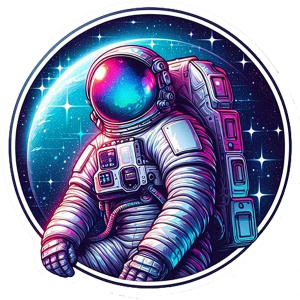  استیکر پارچه و لباس پاد آفرین طرح فضانورد کد 3875