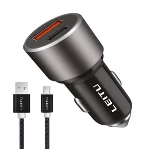 شارژر فندکی لیتو مدل H-4 به همراه کابل تبدیل microUSB