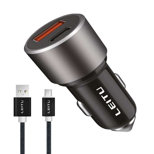 شارژر فندکی لیتو مدل H-4 به همراه کابل تبدیل microUSB
