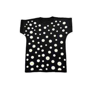 تی شرت آستین کوتاه زنانه مدل بابونه 05 رنگ مشکی