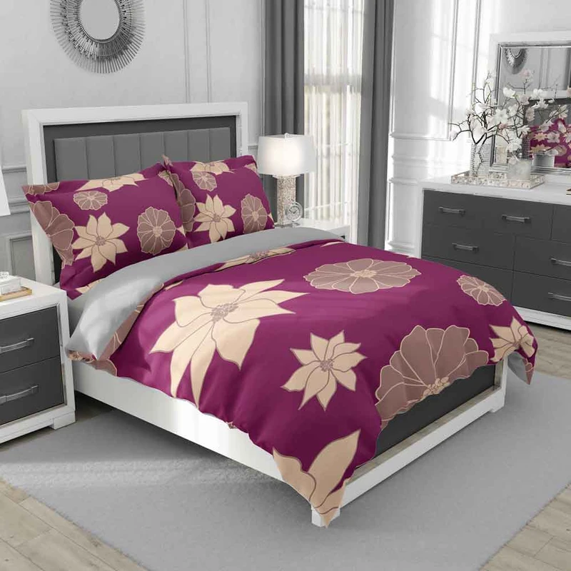 سرویس روتختی نوپه هوم مدل گل T6083 یک نفره 5 تکه