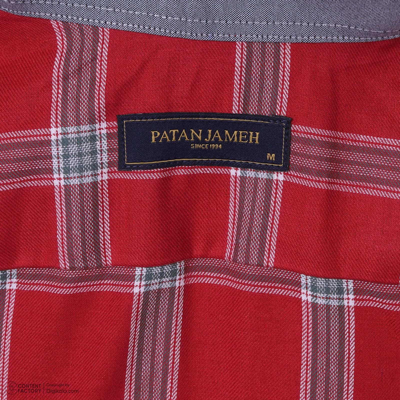 پیراهن آستین بلند یقه برگردان مردانه پاتن جامه مدل کلاسیک 102721030204805 طرح چهارخانه - - 7