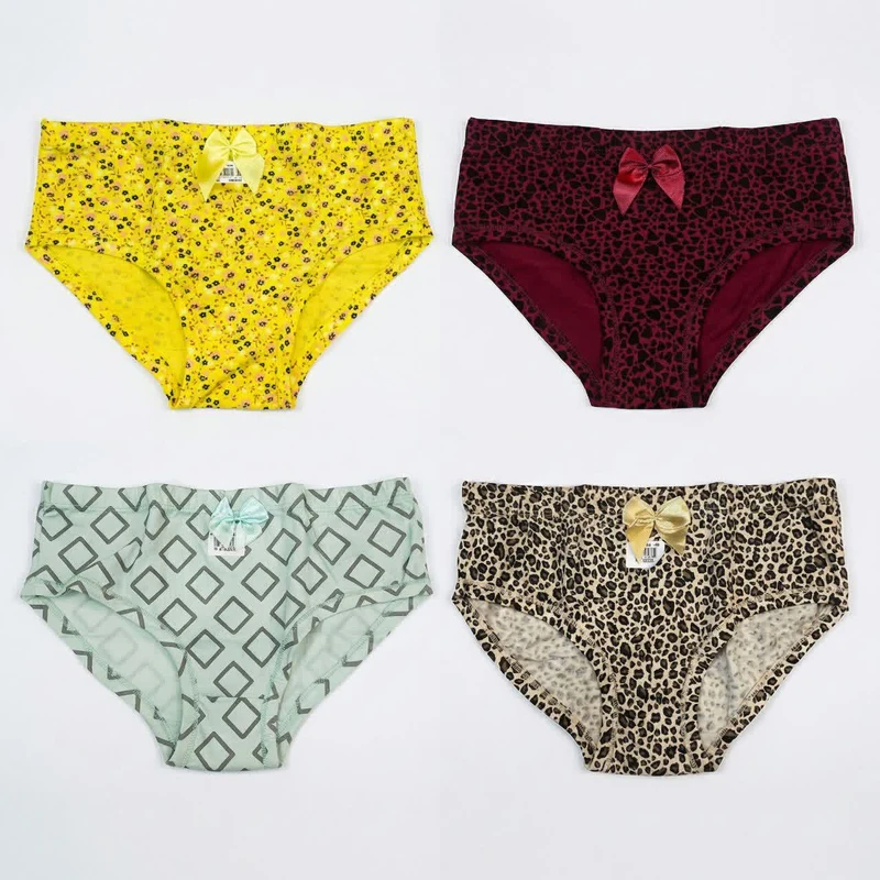 شورت زنانه مدل نخ پنبه L65968 بسته 4 عددی