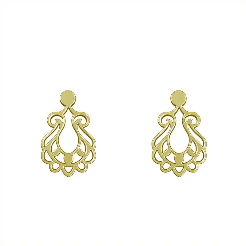 گوشواره طلا 18 عیار زنانه مدوپد مدل هندسی کد GA1-15170