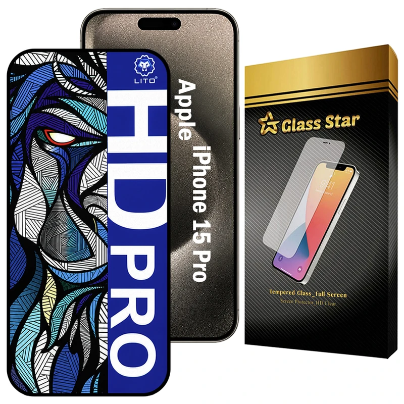 محافظ صفحه نمایش گلس استار مدل LITOHDG مناسب برای گوشی موبایل اپل iPhone 15 Pro