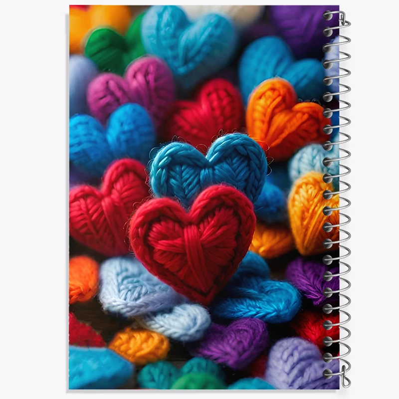 دفتر مشق 100 برگ خندالو طرح پترن کاموایی قلب کد F7104