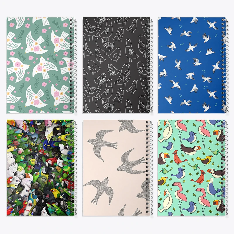 دفتر نقاشی 50 برگ خندالو طرح پرنده کد 179 مجموعه 6 عددی