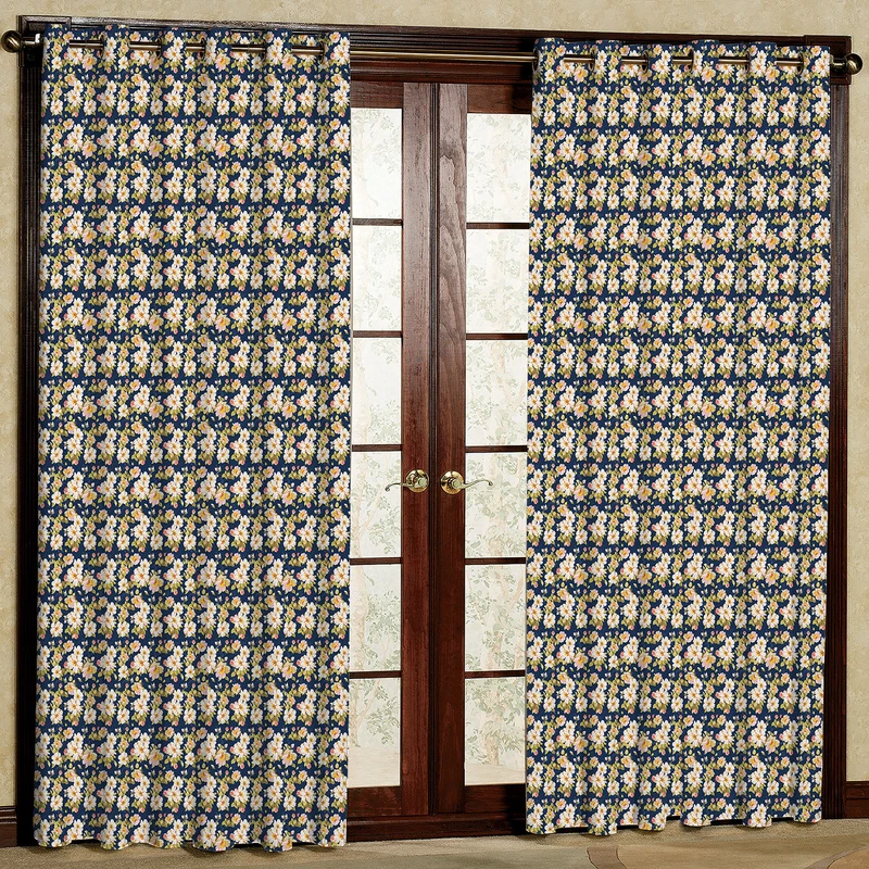 پرده مدل گل دار مخمل پانچی کد 503 سایز 140x280 سانتی متر