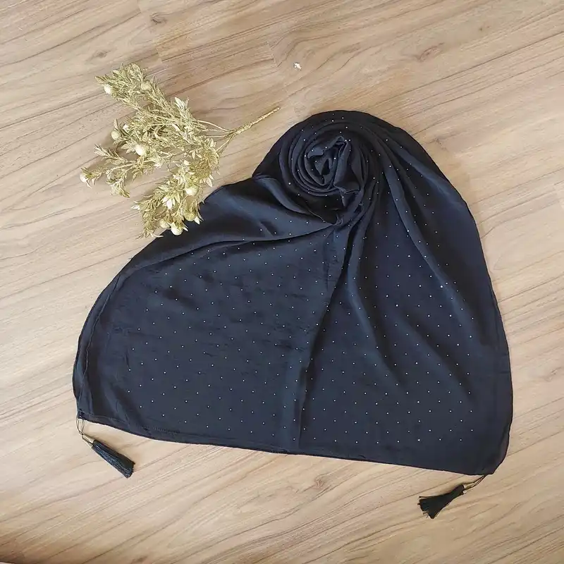 شال زنانه مدل جت نگین دار