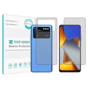 Matte Rockspace HyMTT screen protector suitable for the Xiaomi Poco M4 Pro 5G mobile phone along with the back of the phone