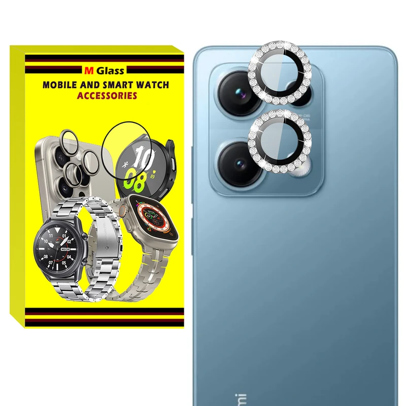 محافظ لنز دوربین فلزی ام‌گلس مدل RNG Diamond MG مناسب برای گوشی موبایل شیائومی Redmi Note 14S