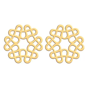 گوشواره طلا 18 عیار زنانه فرشته مدل اسلیمی WEL-000025
