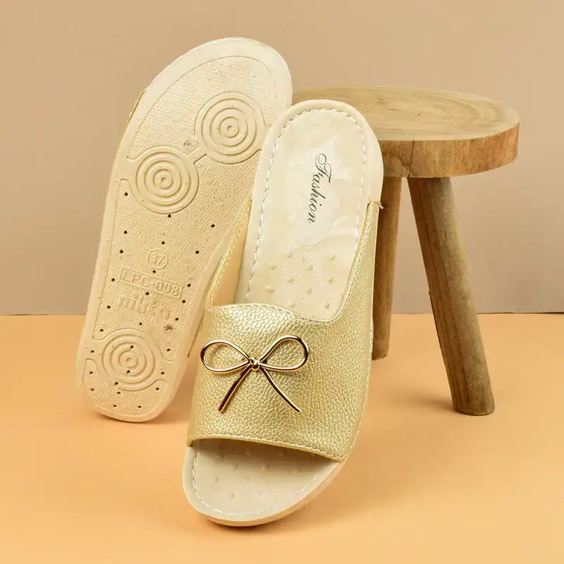 دمپایی زنانه نیکتا مدل پاپیون کد GLD.4040