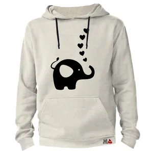 هودی دخترانه مدل فیل کوچولو کد T04 رنگ طوسی