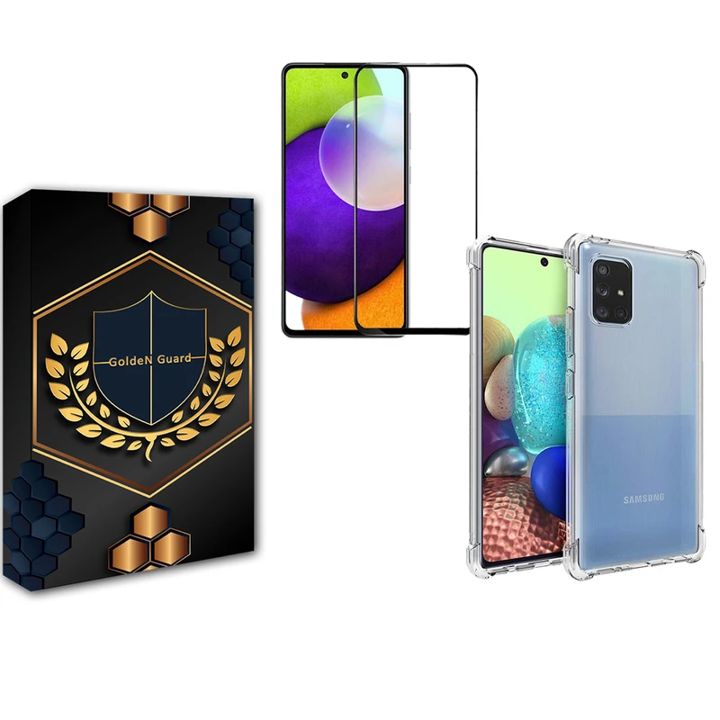 کاور گلدن گارد مدل کپسولی مناسب برای گوشی موبایل سامسونگ Galaxy A71 به همراه محافظ صفحه نمایش شیشه ای