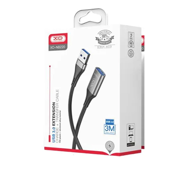 کابل افزایش طول usb ایکس او مدل nb220 طول 3 متر