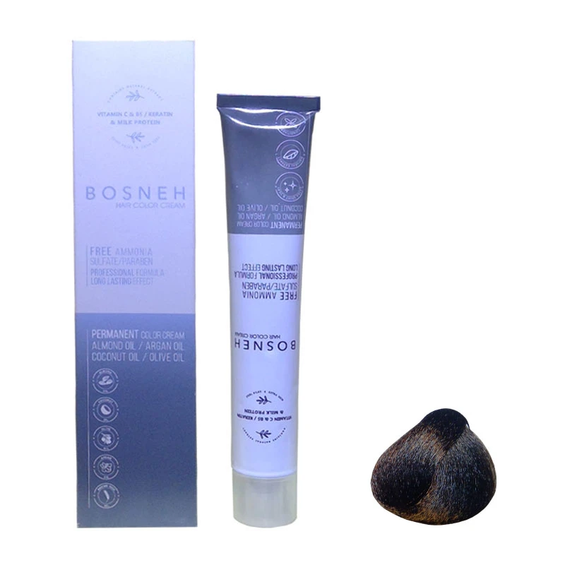 رنگ مو بوسنه مدل FREE AMMONIA شماره MN4.0 حجم 100 میلی لیتر رنگ قهوه ای قوی