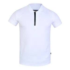 پولوشرت آستین کوتاه مردانه مدل جودون زیپ دار رنگ سفید