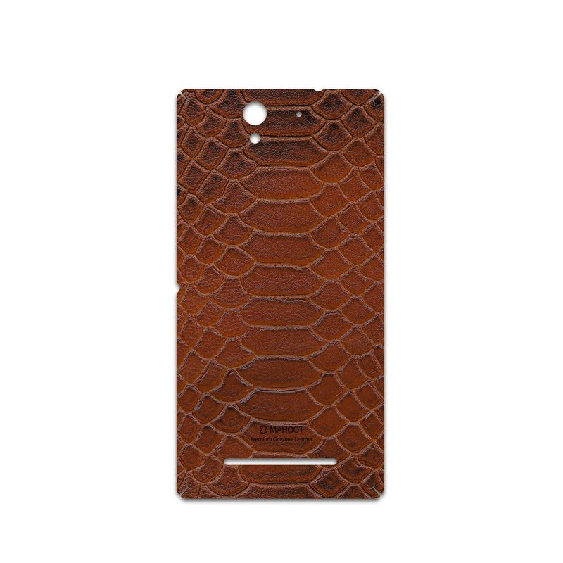 برچسب پوششی ماهوت مدل Brown-Snake-Leather مناسب برای گوشی موبایل سونی Xperia C3 Dual