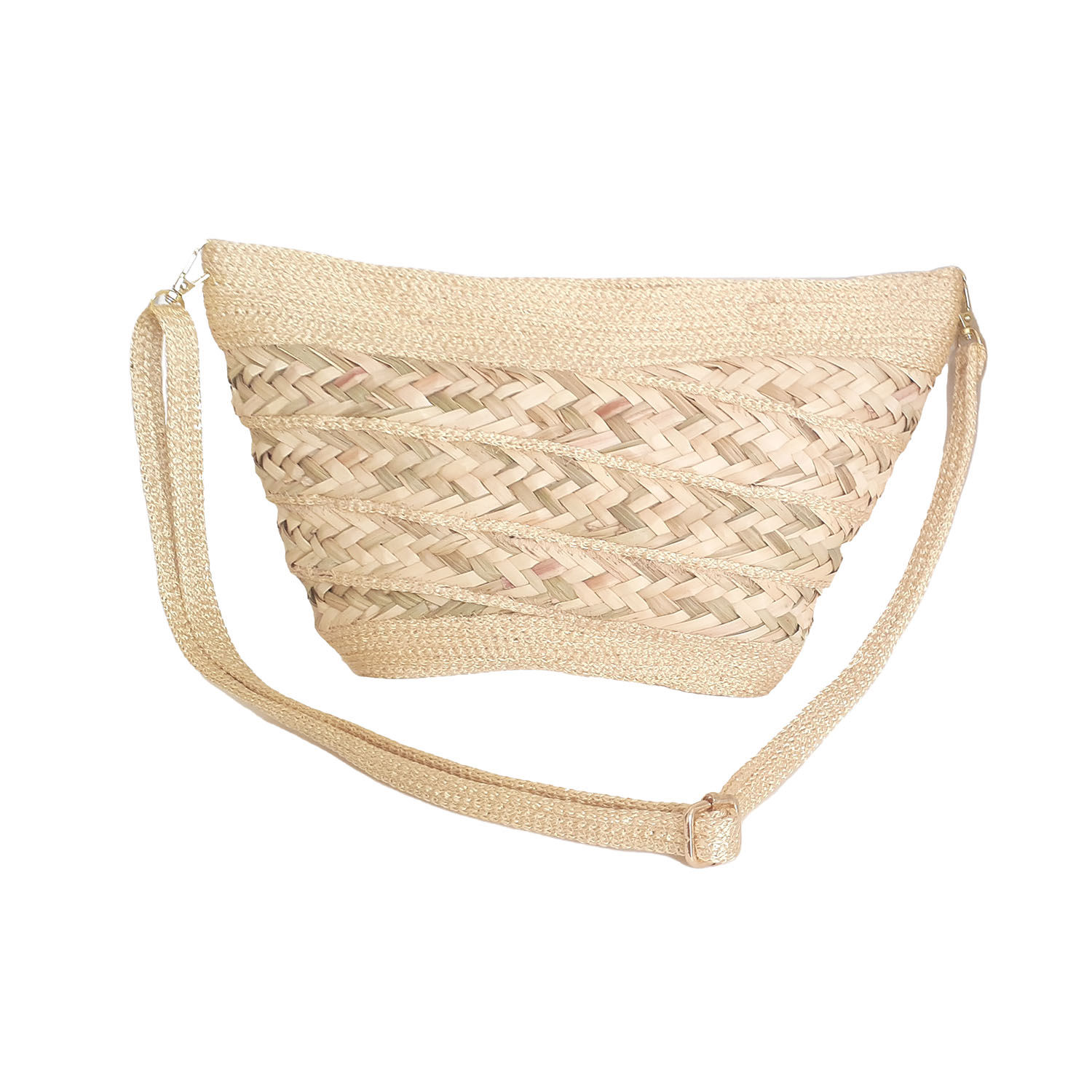 کیف رودوشی دست دوز مدل قیطانی حصیری کد 02