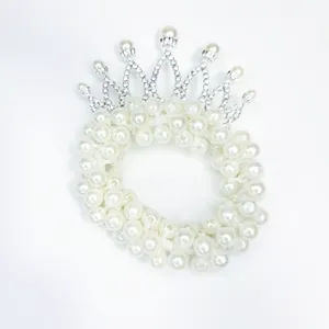 کش مو دخترانه مدل مرواریدی تاج دار کد 013