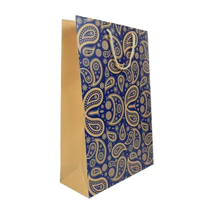  ساک هدیه مدل گلاسه طرح ترمه کد G130-33.10.23 بسته 5 عددی