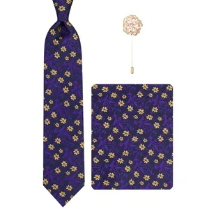 ست کراوات و دستمال جیب و گل کت مردانه جیان فرانکو روسی مدل GF-F373RE-PU