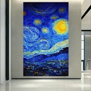 تابلو بوم طرح نقاشی ونگوک مدل شب پر ستاره کد AR3190