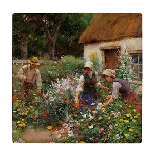  زیر لیوانی  طرح زنان روستایی و باغ گل کد    6167411_5514