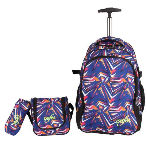 کوله پشتی چرخ دار مدل AG005 به همراه جامدادی و کیف غذا