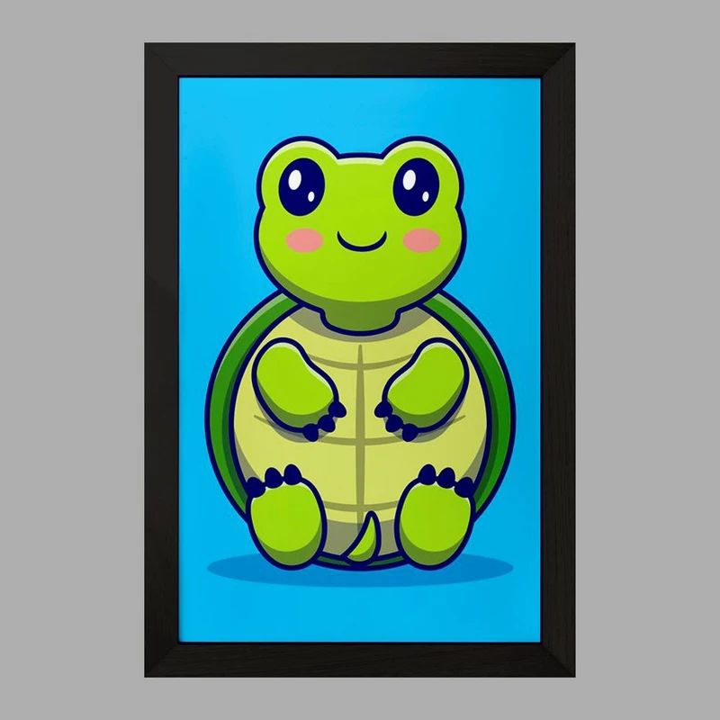 تابلو خندالو مدل  حیوانات بامزه لاکپشت کد 25425