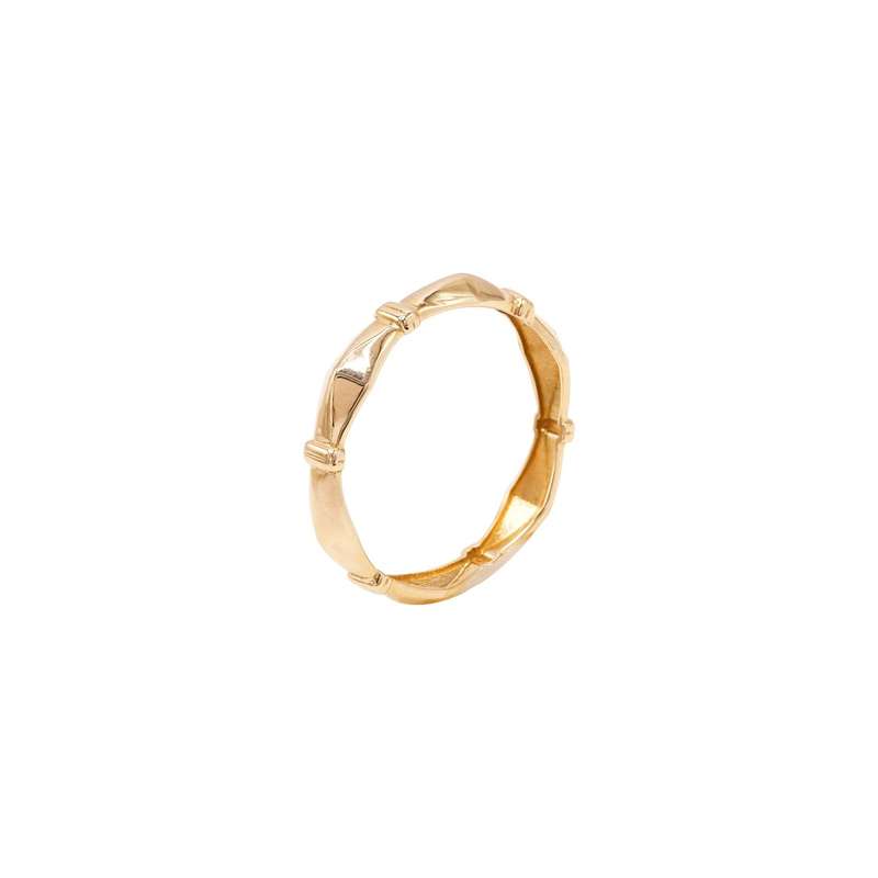 انگشتر طلا 18 عیار زنانه الی گالری مدل تمام لوزی و خط انگشتر طلا 18 عیار زنانه الی گالری مدل تمام لوزی و خط