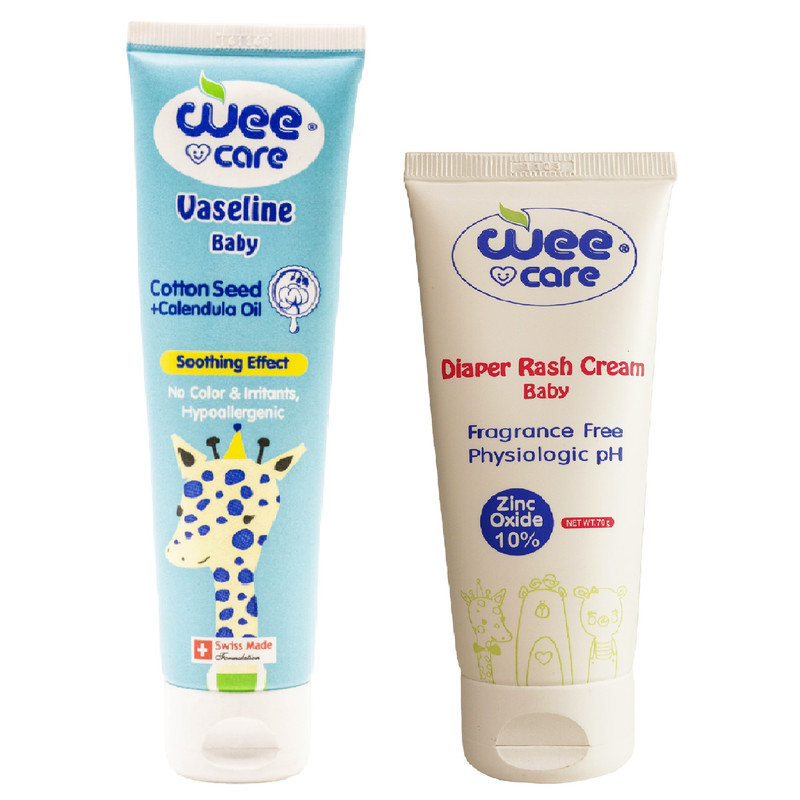 کرم سوختگی وازلین کودک وی کر مدل ضد التهاب و ژله ای روغن پنبه دانه مجموعه 2 عددی