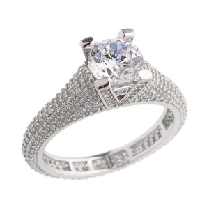 انگشتر نقره زنانه سواروسکی مدل سولیتر تک نگین کد 25291